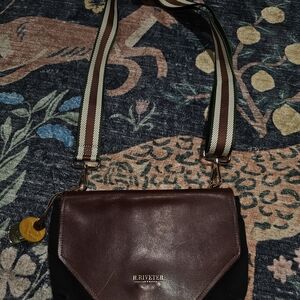 R. Riveter Brown and Black Crossbody Bag